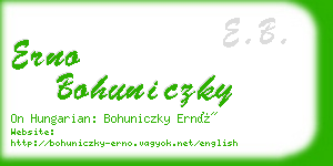 erno bohuniczky business card